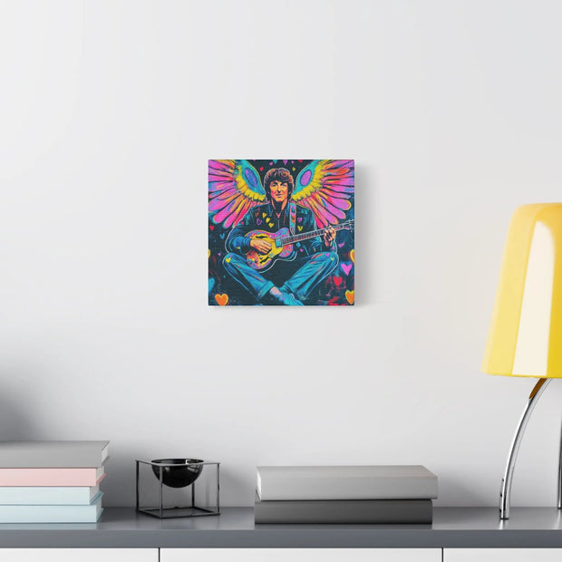 Psychedelic Guitar Angel Matte Canvas Art LavenderCeleste