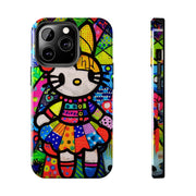 Pop Patchwork Kitty Tough Phone Case LavenderCeleste