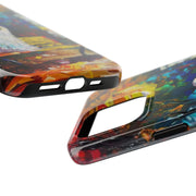Lonely Ghost Tough Phone Case – Abstract Fall Park Bench Painting