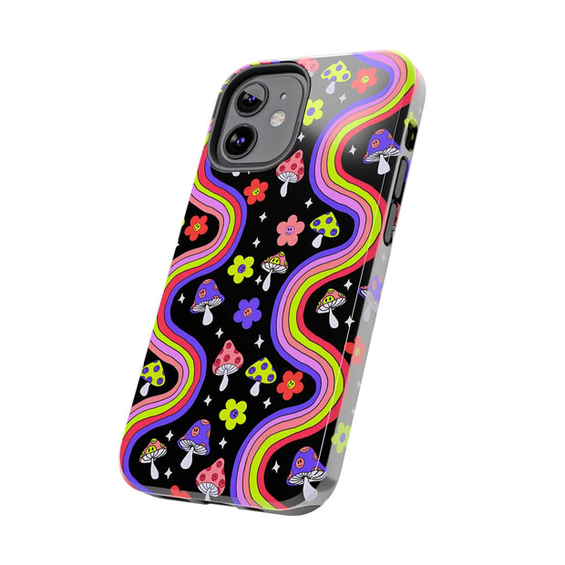 Groovy Mushroom Rainbow Tough Phone Case LavenderCeleste