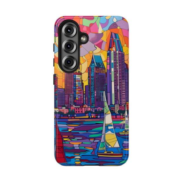 San Diego Skyline Pop Art Tough Phone Case LavenderCeleste