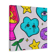 Kawaii Lava Lamp Sad Cloud Snake Matte Canvas Print LavenderCeleste