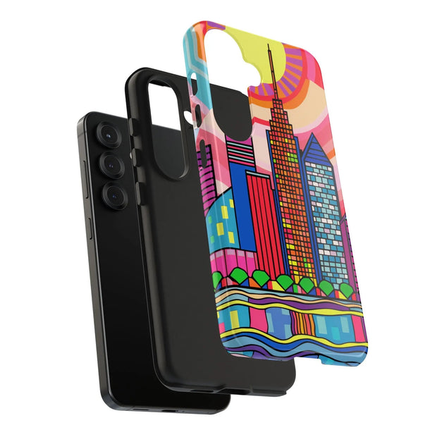 Tulsa Oklahoma Retro Pop Skyline Tough Phone Case LavenderCeleste