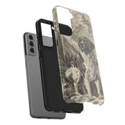 Saint Bernard Toile de Jouy Vintage Tough Phone Case LavenderCeleste