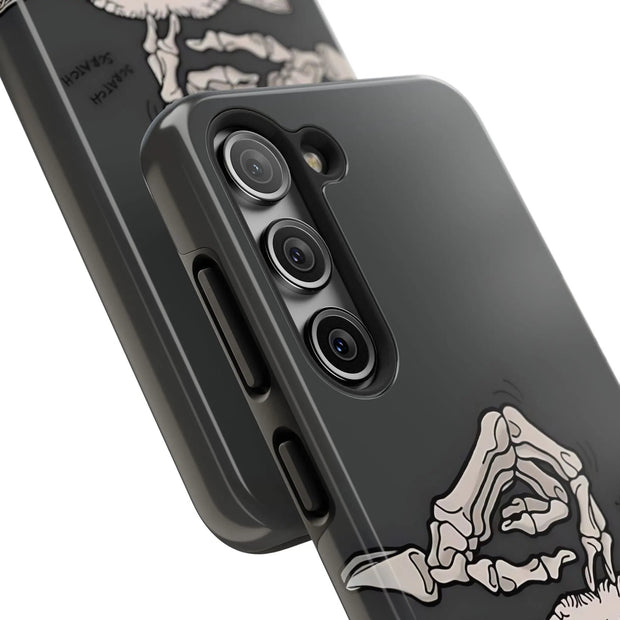 Skeleton Scratch Cat Gothic Humor Tough Phone Case LavenderCeleste