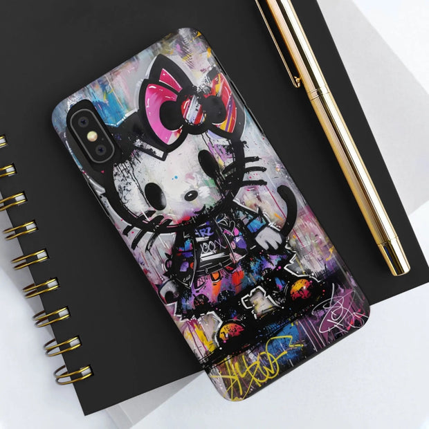 Goth Street Cat Pop Art Graffiti Tough Phone Case LavenderCeleste
