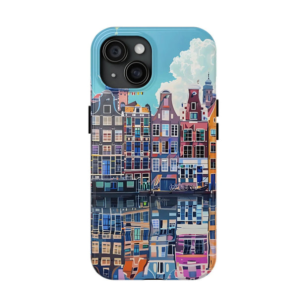 Amsterdam Netherlands Skyline Colorful Reflection Tough Phone Case WOYC