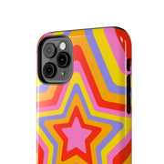 Retro Rainbow Star Groovy Tough Phone Case LavenderCeleste