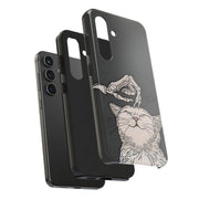 Skeleton Scratch Cat Gothic Humor Tough Phone Case LavenderCeleste