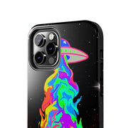 Psychedelic Neon UFO Abduction Tough Phone Case LavenderCeleste