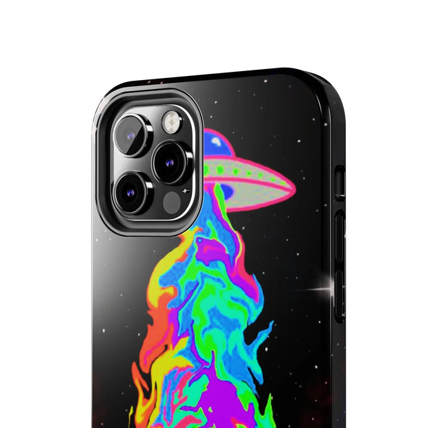 Psychedelic Neon UFO Abduction Tough Phone Case LavenderCeleste