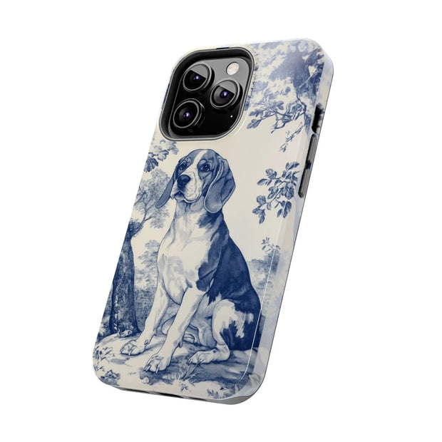 Blue Toile Beagle Country Scenic Tough Phone Case LavenderCeleste
