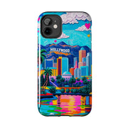 Los Angeles Hollywood Skyline Tough Phone Case – Vibrant Pop Art City Design - LavenderCeleste