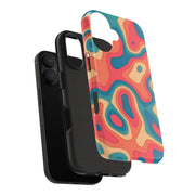 Retro Coral Abstract Mid-Century Tough Phone Case LavenderCeleste