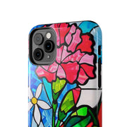January Carnation Stained Glass Birth Flower Tough Phone Case
