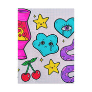 Kawaii Lava Lamp Sad Cloud Snake Matte Canvas Print LavenderCeleste