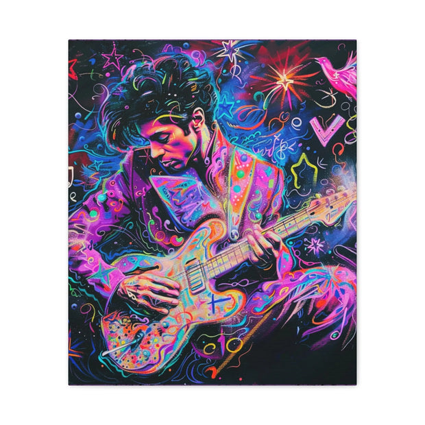 Electric Purple Guitar Legend Matte Canvas Art Printify