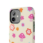 Retro Mushroom Flower Power Tough Phone Case LavenderCeleste