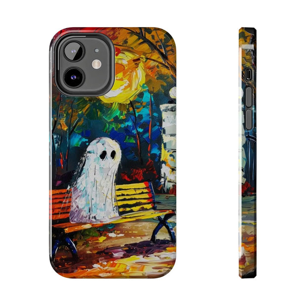 Lonely Ghost Tough Phone Case – Abstract Fall Park Bench Painting
