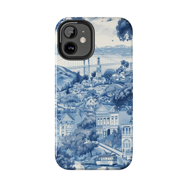 San Francisco Toile de Jouy Scenic Tough Phone Case LavenderCeleste