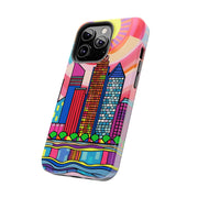 Tulsa Oklahoma Retro Pop Skyline Tough Phone Case LavenderCeleste