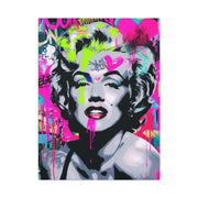 Marilyn Monroe Graffiti Matte Canvas – Neon Pop Art Street Style Wall Decor - LavenderCeleste