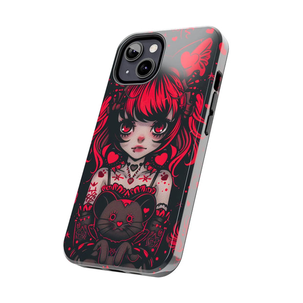 Kawaii Gothpunk Red Heart Tough Phone Case