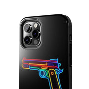 Neon Rainbow Gun Tough Phone Case – Bold Retro Vaporwave Aesthetic Printify