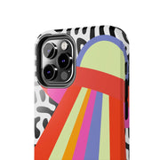Retro Mod UFO Rainbow Beam Tough Phone Case LavenderCeleste