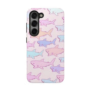 Pastel Shark Pattern Tough Phone Case Printify