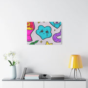 Kawaii Lava Lamp Sad Cloud Snake Matte Canvas Print LavenderCeleste