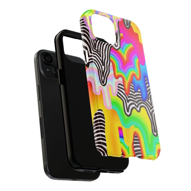 Psychedelic Rainbow Drip Tough Phone Case LavenderCeleste