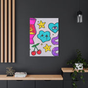 Kawaii Lava Lamp Sad Cloud Snake Matte Canvas Print LavenderCeleste