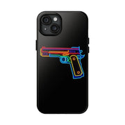 Neon Rainbow Gun Tough Phone Case – Bold Retro Vaporwave Aesthetic Printify