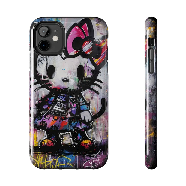 Goth Street Cat Pop Art Graffiti Tough Phone Case LavenderCeleste