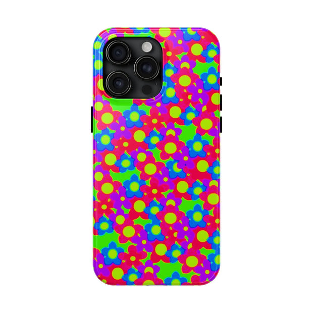 Retro Kawaii Bright Floral Pattern Tough Phone Case