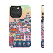 Lisbon Portugal Tough Phone Case – Pastel City Skyline Aesthetic