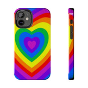 Pride Rainbow Heart Tough Phone Case LavenderCeleste