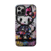 Goth Street Cat Pop Art Graffiti Tough Phone Case LavenderCeleste