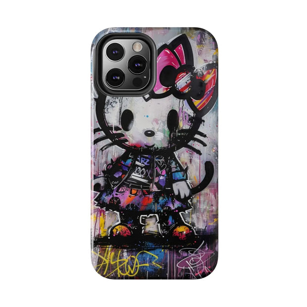 Goth Street Cat Pop Art Graffiti Tough Phone Case LavenderCeleste