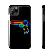 Neon Rainbow Gun Tough Phone Case – Bold Retro Vaporwave Aesthetic Printify
