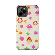 Retro Mushroom Flower Power Tough Phone Case LavenderCeleste