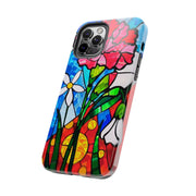 January Carnation Stained Glass Birth Flower Tough Phone Case