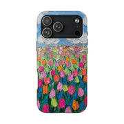 Rainbow Tulip Field Tough Phone Case LavenderCeleste