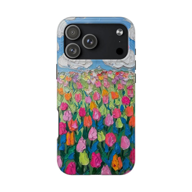Rainbow Tulip Field Tough Phone Case LavenderCeleste