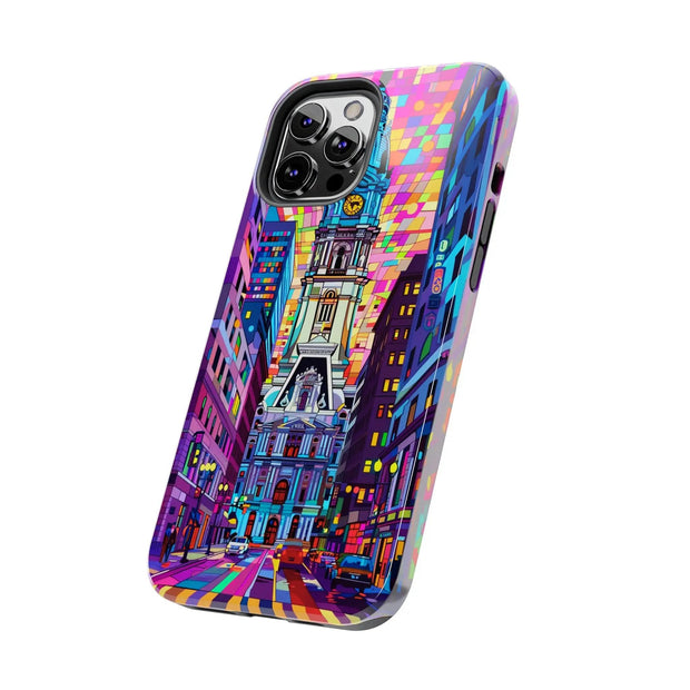 Philadelphia Pop Art Skyline Tough Phone Case LavenderCeleste