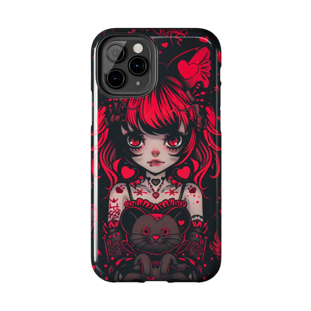 Kawaii Gothpunk Red Heart Tough Phone Case