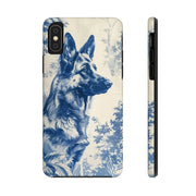 Blue Toile German Shepherd Scenic Tough Phone Case LavenderCeleste