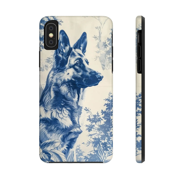 Blue Toile German Shepherd Scenic Tough Phone Case LavenderCeleste