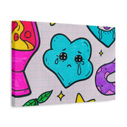 Kawaii Lava Lamp Sad Cloud Snake Matte Canvas Print LavenderCeleste